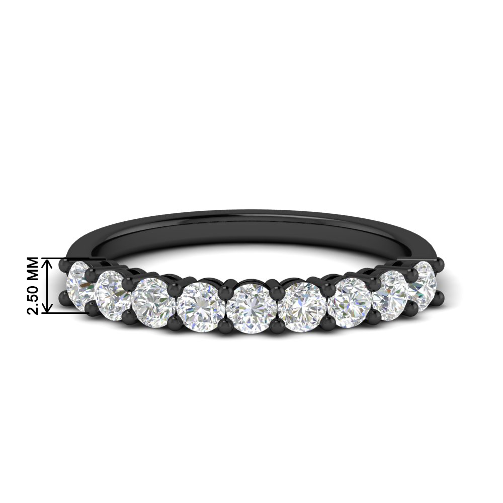 0.50 Carat 9 Stone Wedding Diamond Black Band with 14K Black Gold White Diamond