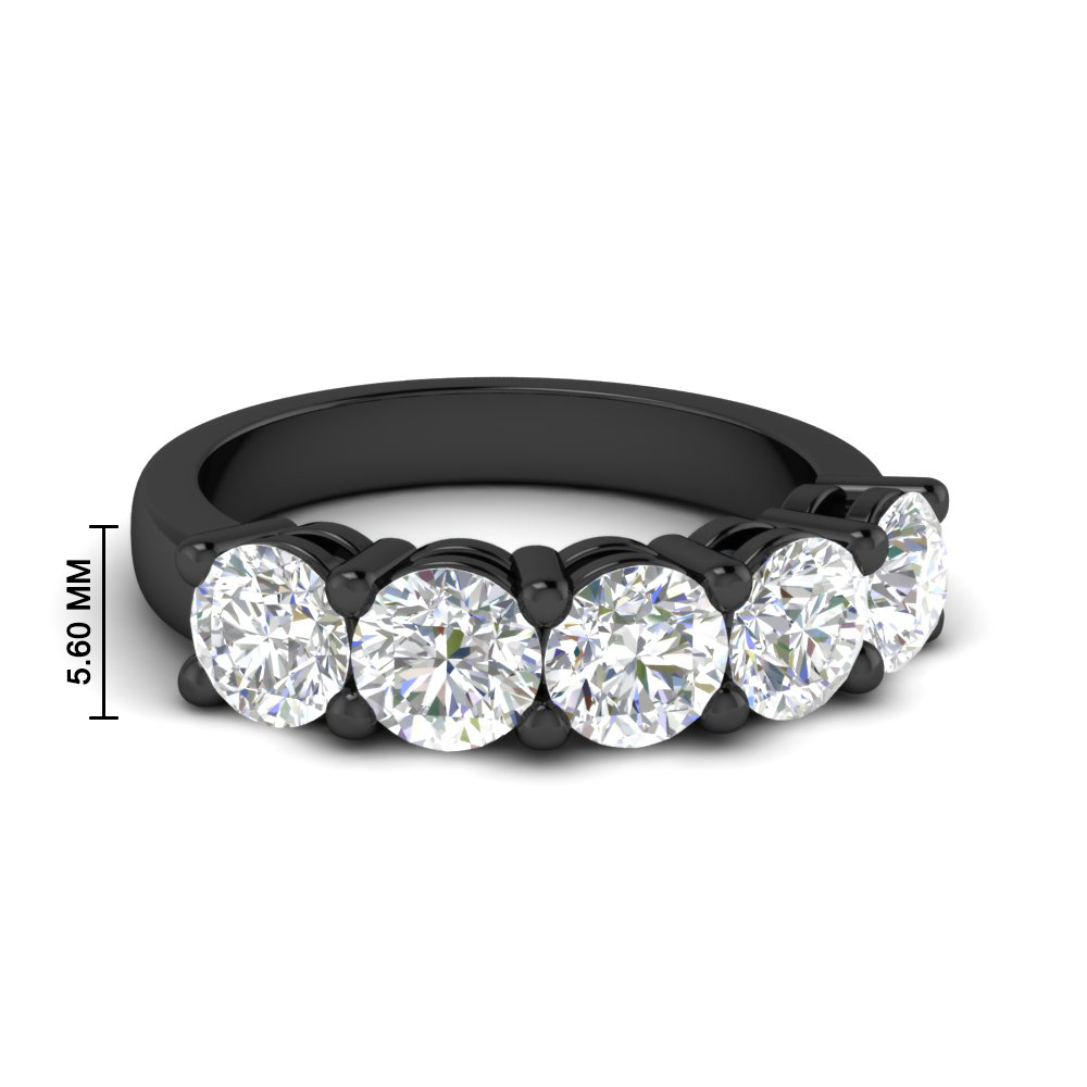 2.50 Carat Diamond Wedding Anniversary Black Band with 14K Black Gold White Diamond