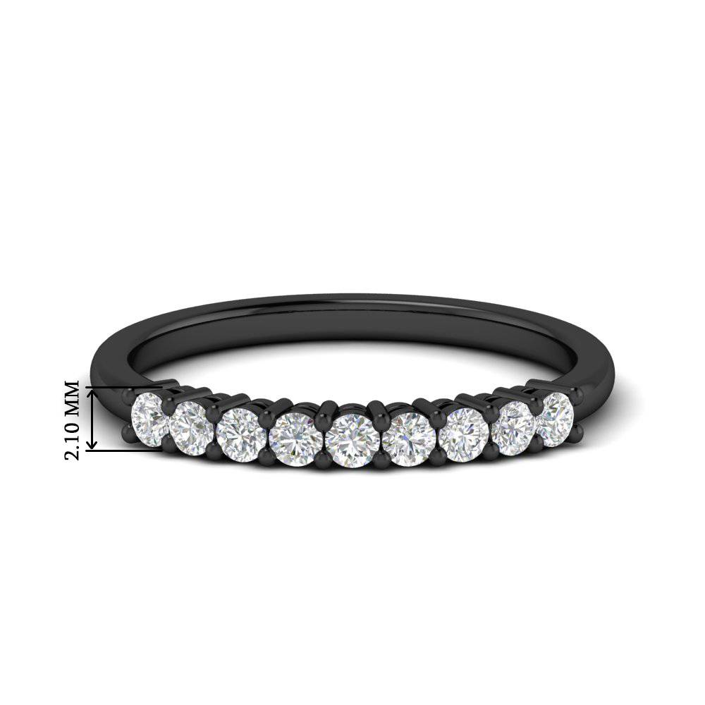 Stackable Elegance Round 0.25 Carat Diamond Black Band with 14K Black Gold White Diamond