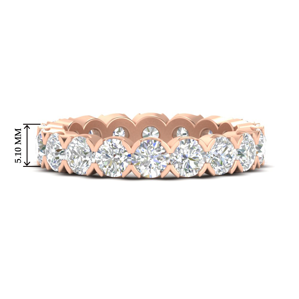 3.60 Carat Cirque Round Diamond Eternity Band with 14K Rose Gold White Diamond