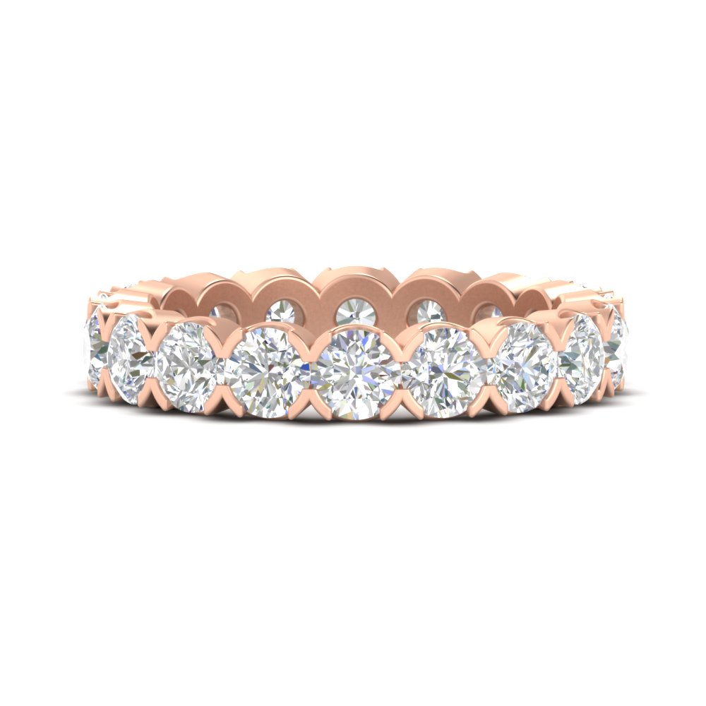 3.60 Carat Cirque Round Diamond Eternity Band with 14K Rose Gold White Diamond