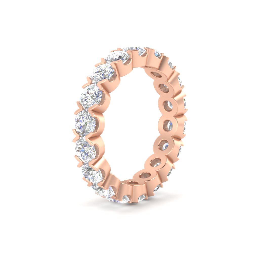 3.60 Carat Cirque Round Diamond Eternity Band with 14K Rose Gold White Diamond