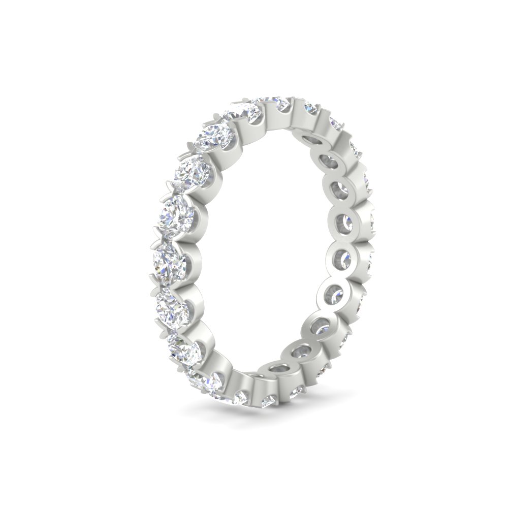 Altimate Round Diamond 2 Carat Full Eternity Wedding Ring with 14K White Gold White Diamond
