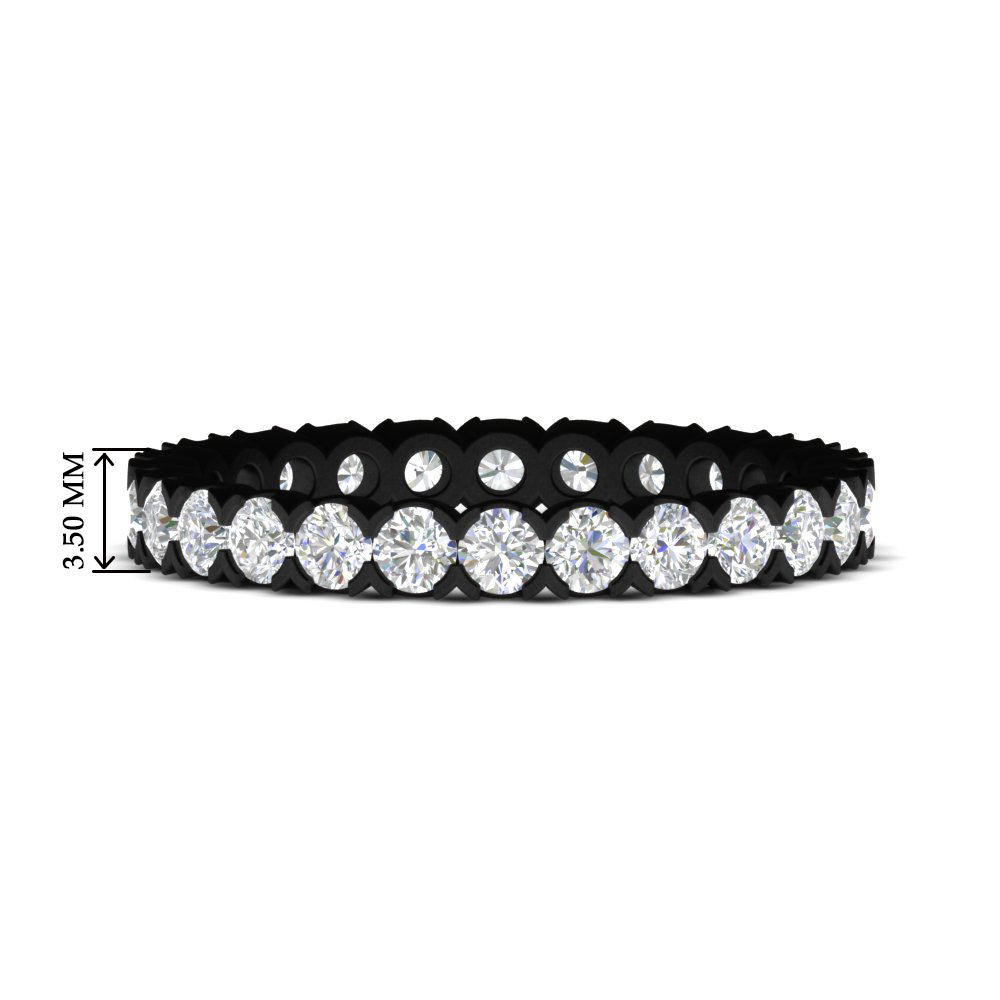 Classic Round 1.30 Carat Bezel Black Eternity Band with 14K Black Gold White Diamond