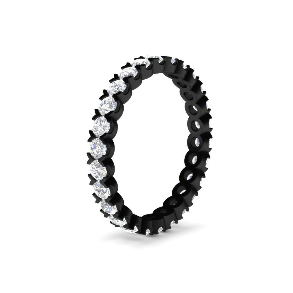 Classic Round 1.30 Carat Bezel Black Eternity Band with 14K Black Gold White Diamond
