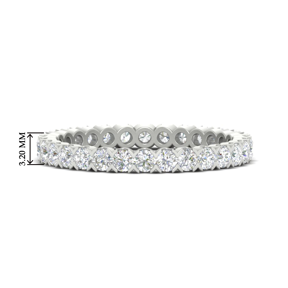 Perfect Bezel Set 0.90 Carat Round Eternity Band with 14K White Gold White Diamond