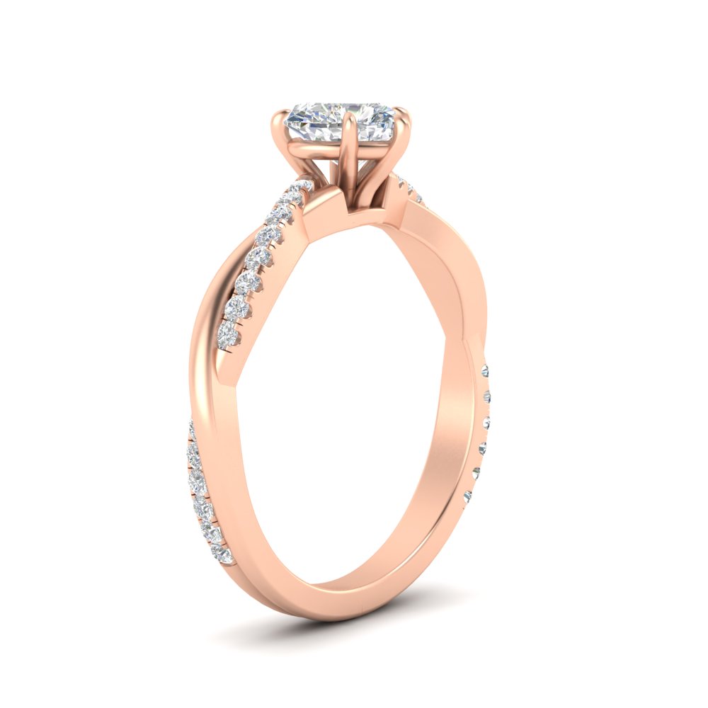 0.50 Carat Heart Shaped Diamond Promise Ring with 14K Rose Gold White Diamond
