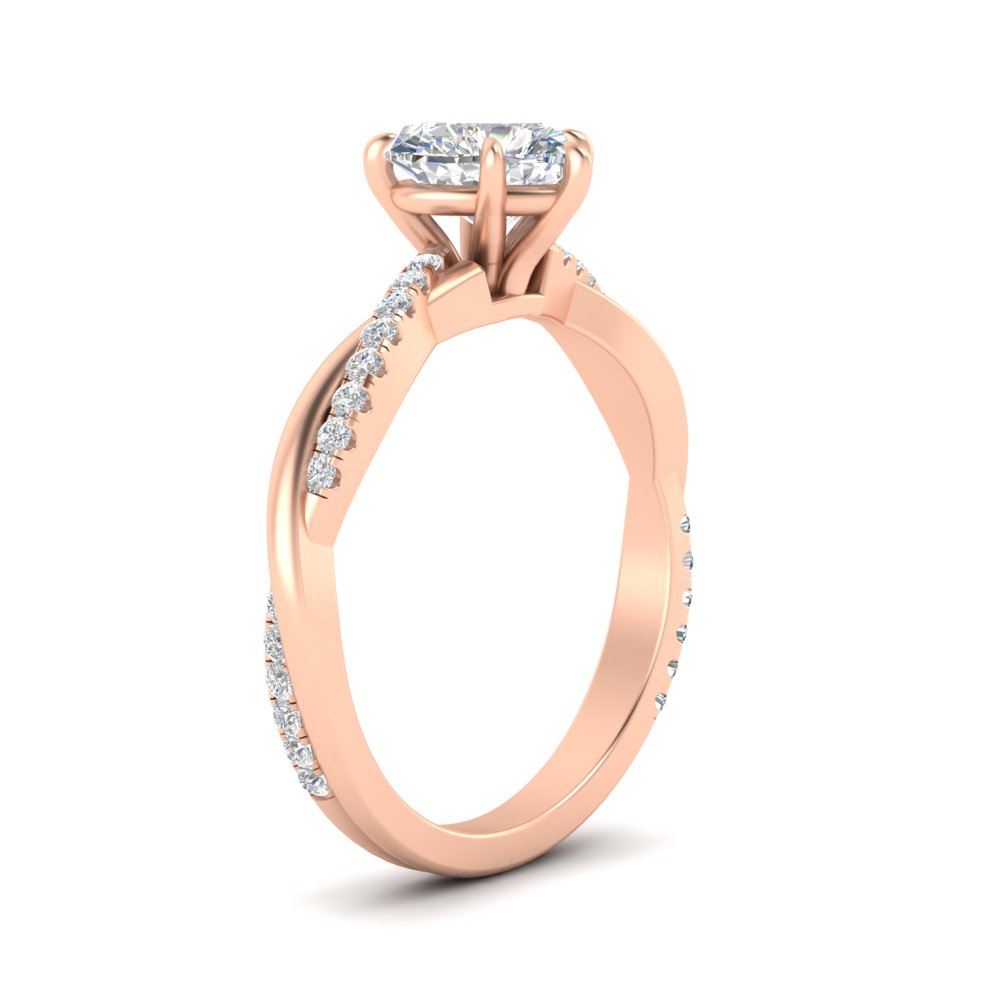 1.50 Ct. Heart Shaped Diamond Ring with 14K Rose Gold White Diamond