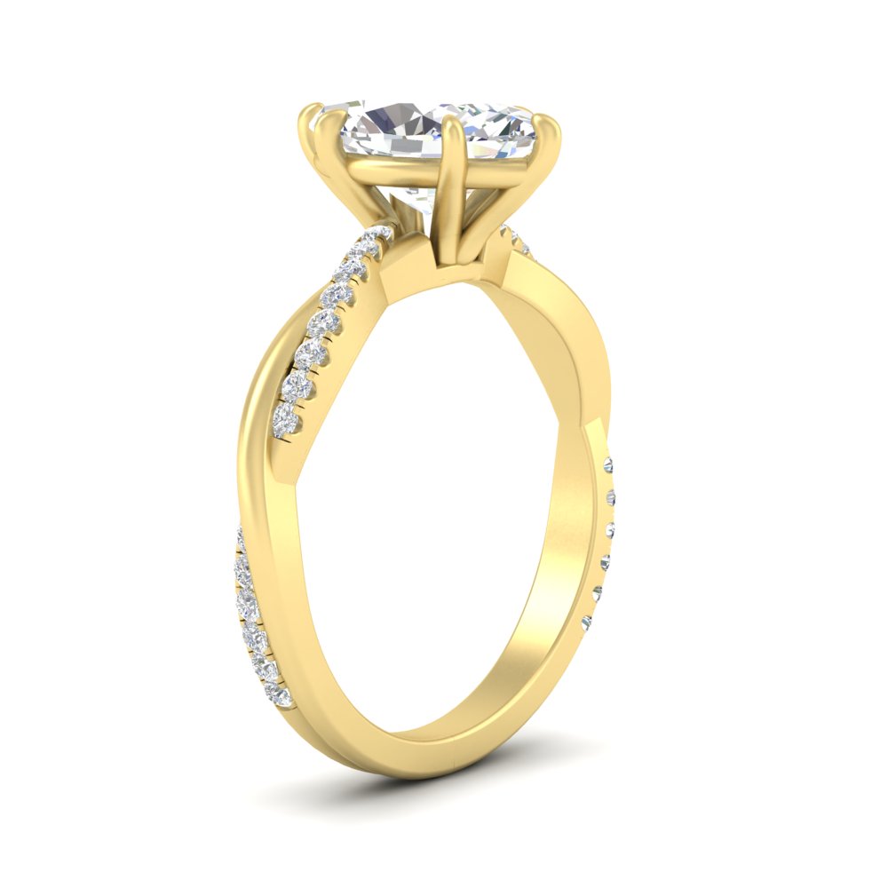 3 Carat Marquise Diamond Wedding Ring with 14K Yellow Gold White Diamond