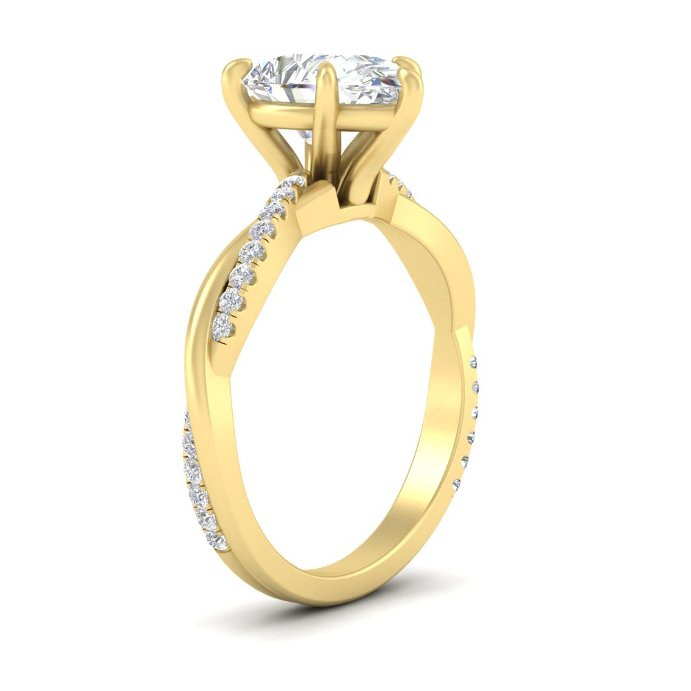 3 Carat Pear Diamond Vine Luxury Ring with 14K Yellow Gold White Diamond