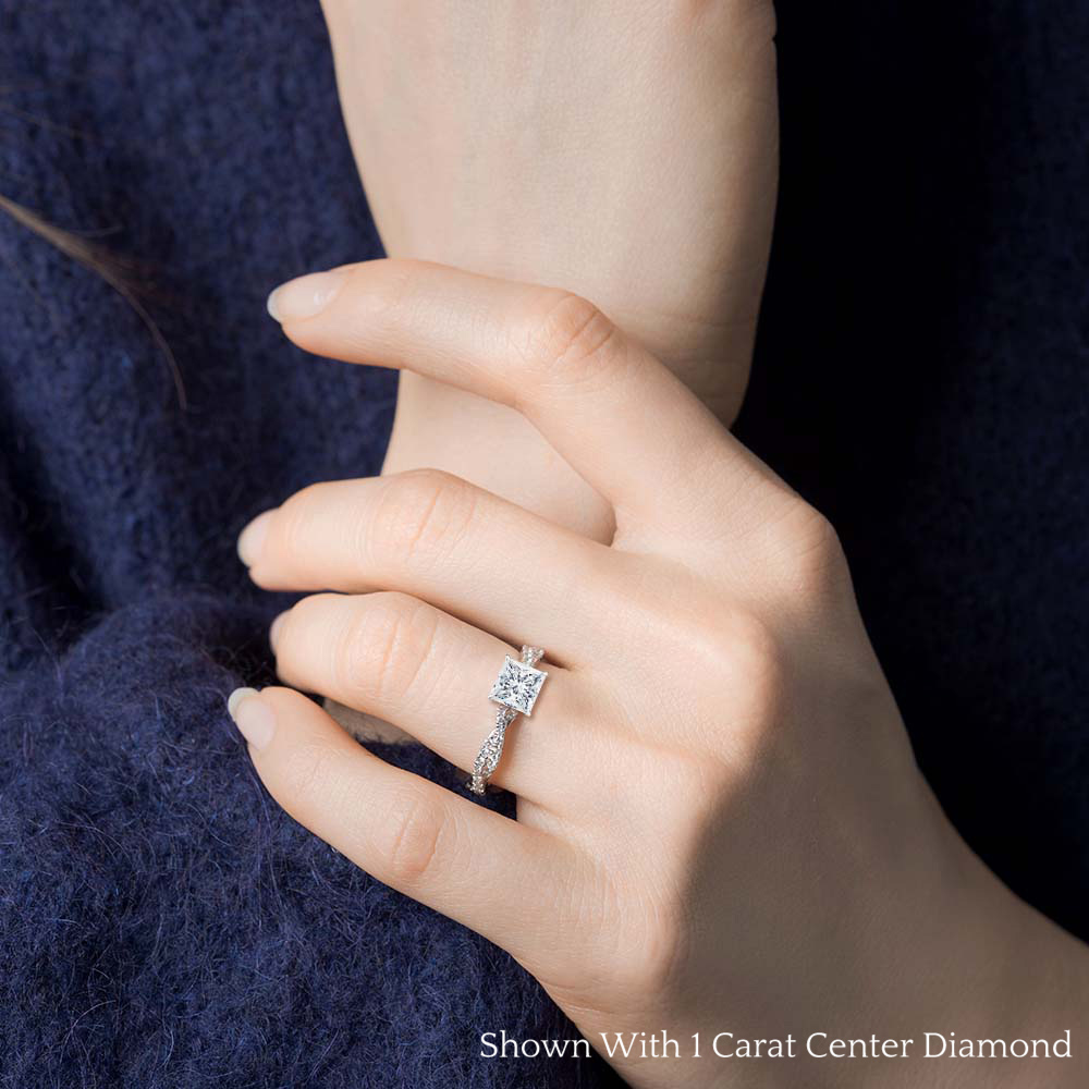 Multi-Diamond Engagement Ring 1 ct tw Princess-Cut 14K White Gold | Kay