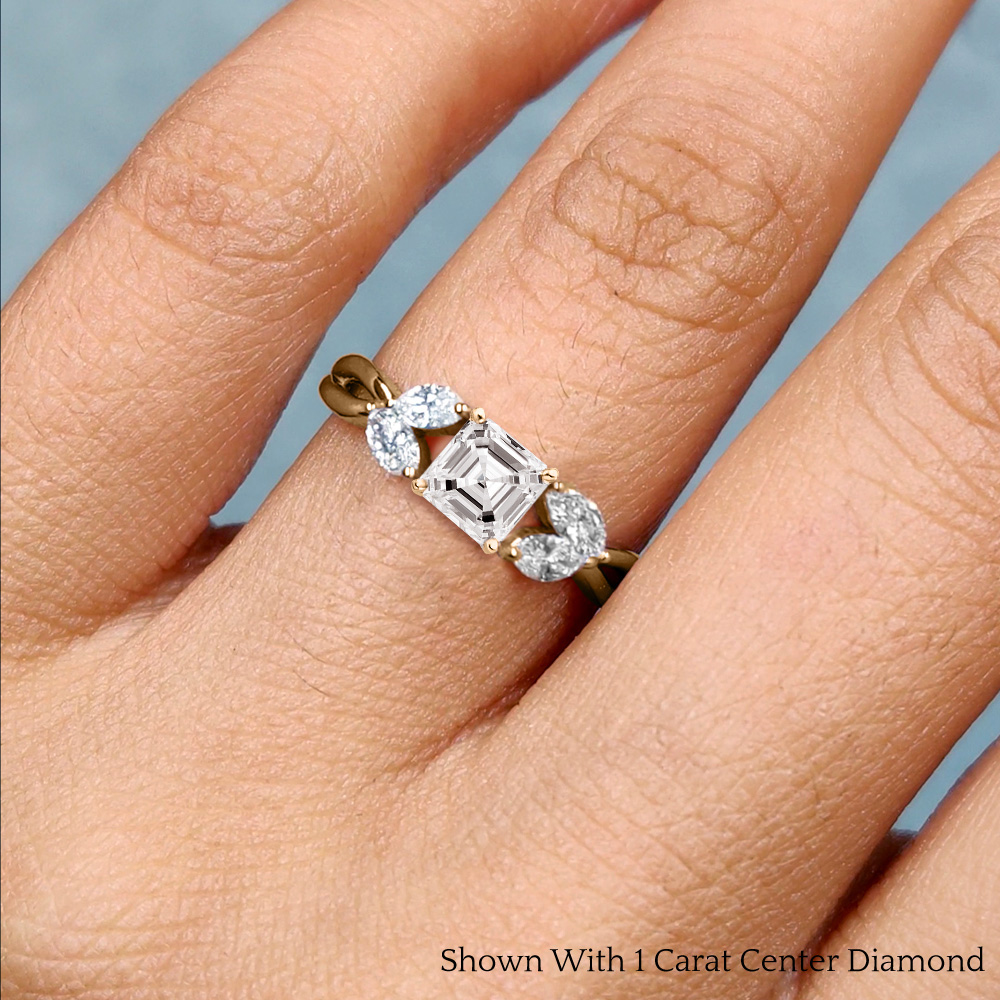 1 Ct. Asscher Cut Natural Diamond 4mm Wide Shank w/ Cutters Natural Diamonds  Engagement Ring (GIA Certified) | Diamond Mansion
