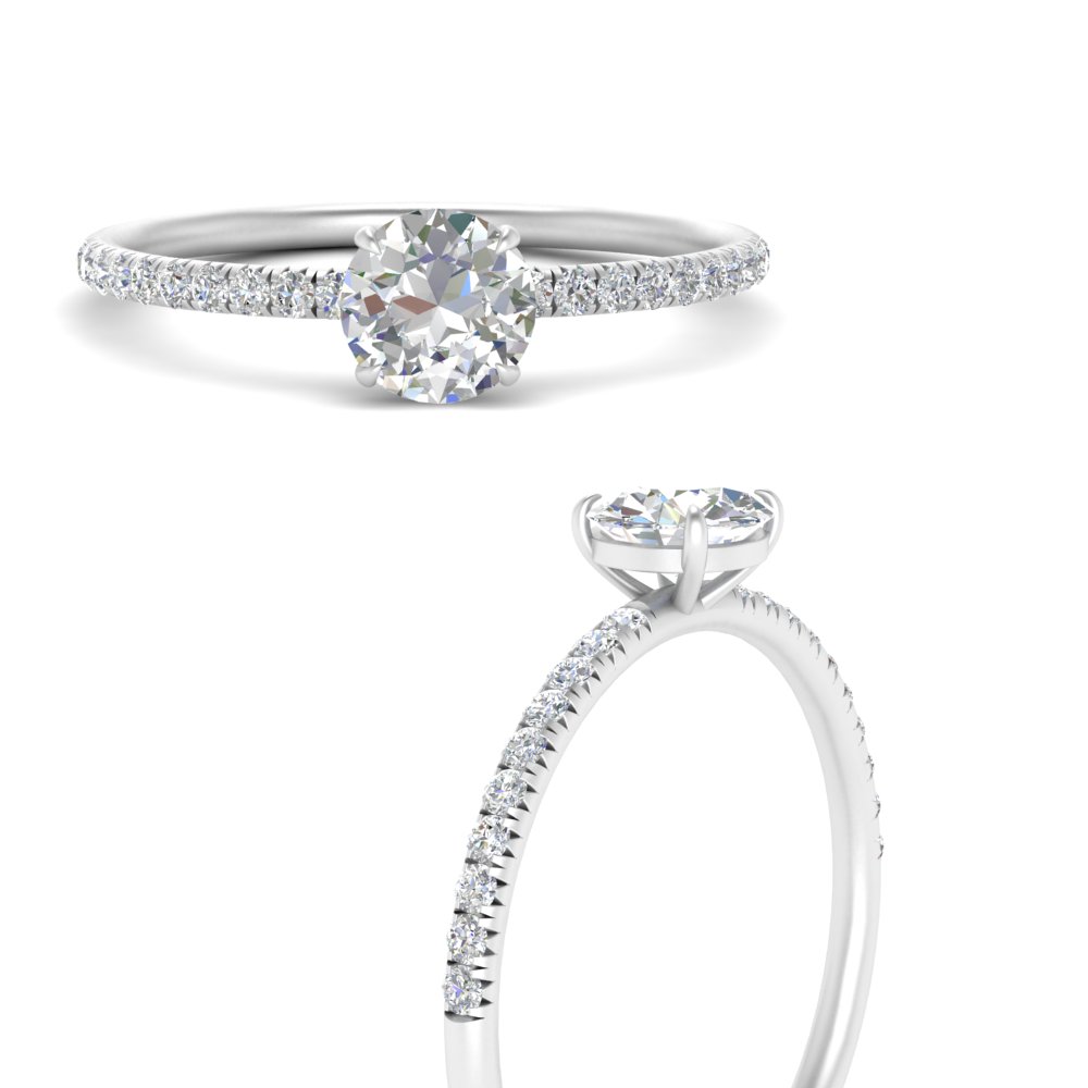2 carat round cut diamond engagement ring in FDENS3073RORANGLE3 NL WG