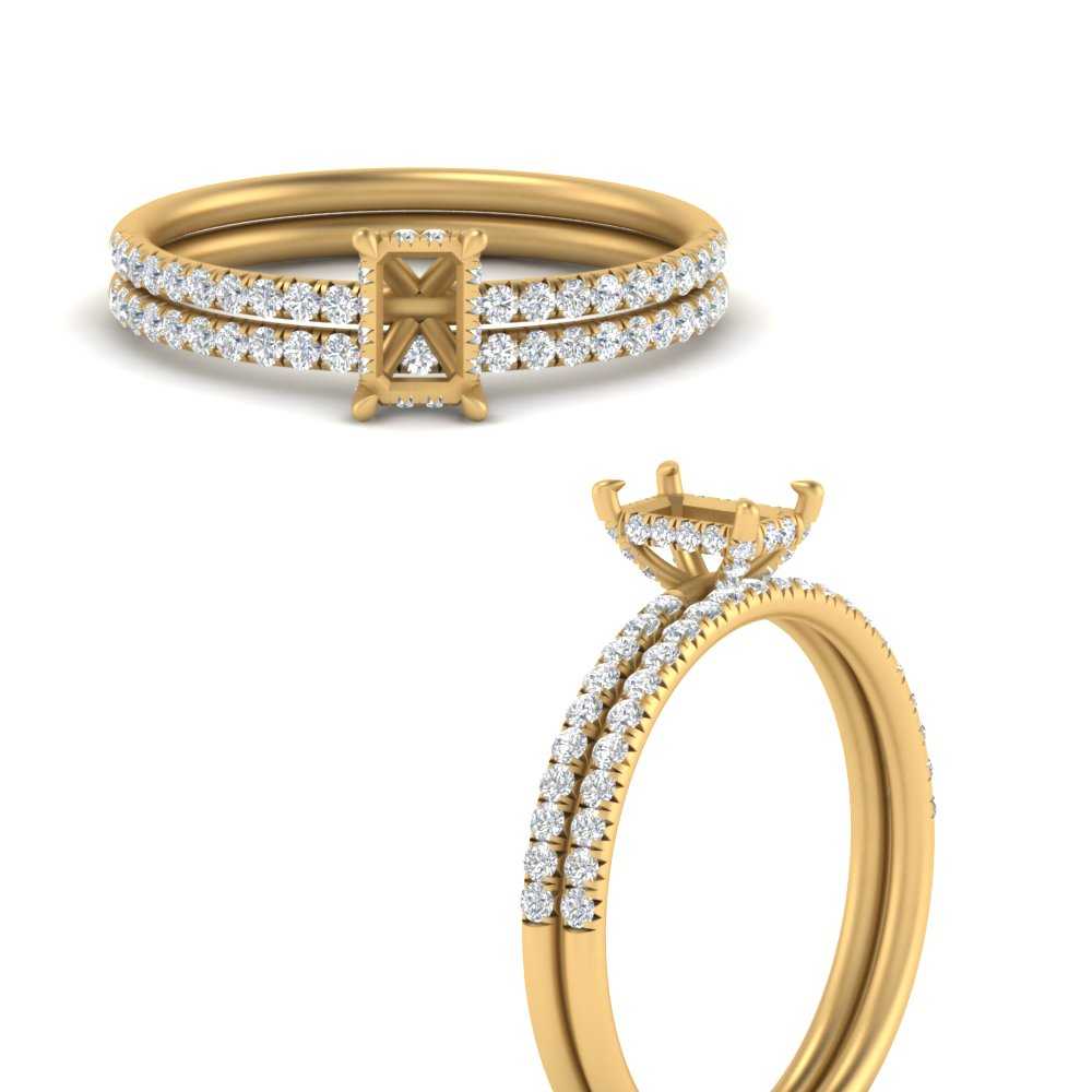 Semi Mount Diamond Wedding Rings In 18K Yellow Gold Fascinating Diamonds
