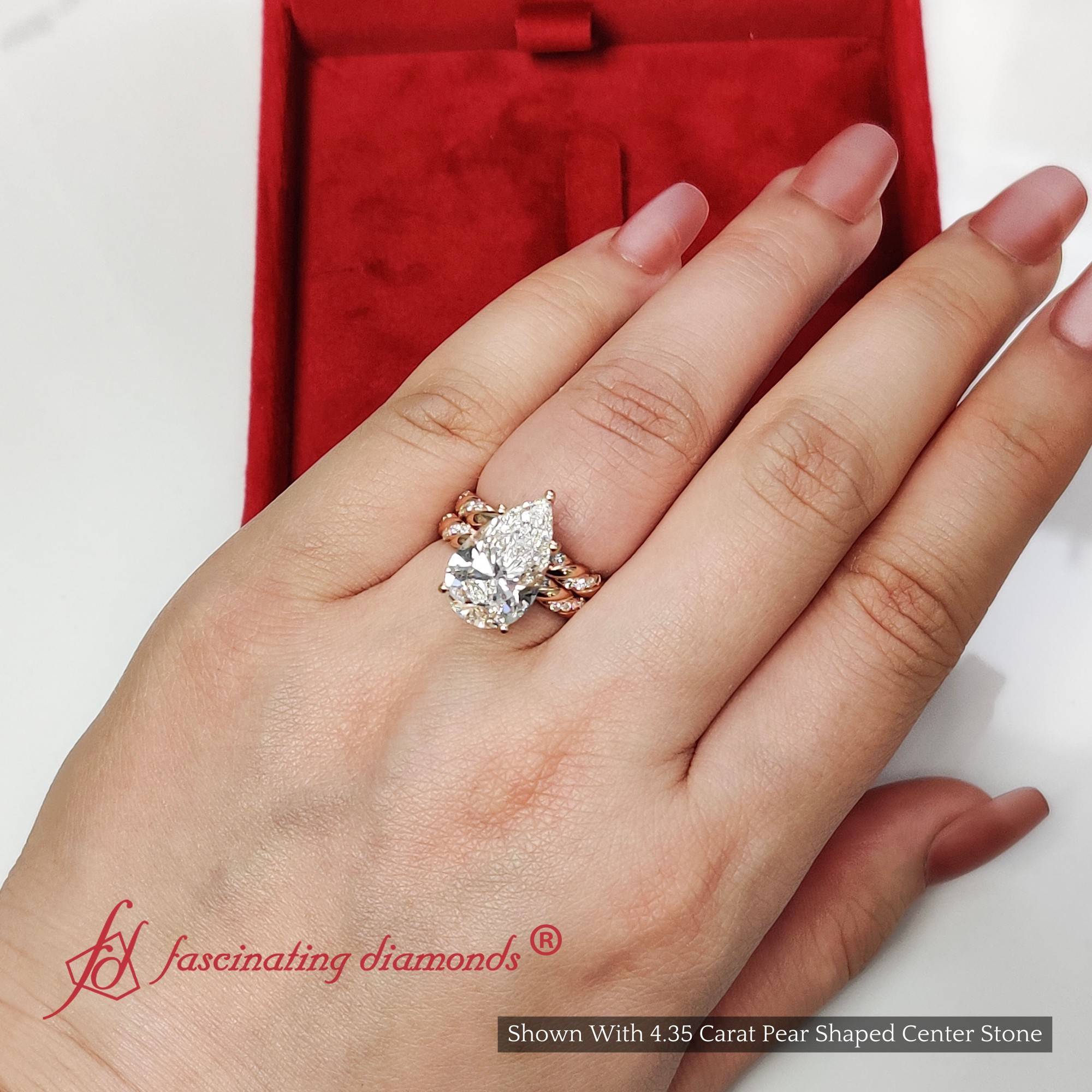 pear shaped  diamond twisted blue topaz ring with band in FD9127A1 PE EX NL RG