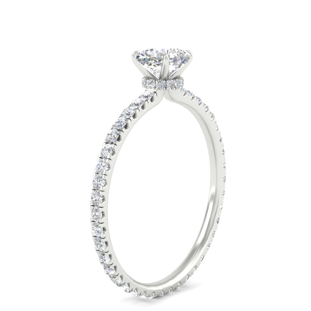 1.50 Ct. Hidden Halo Lab Diamond eternity Ring with 14K White Gold White Diamond