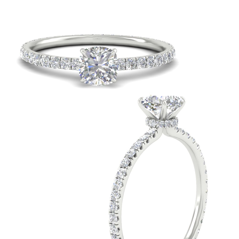 1.50 Ct. Hidden Halo Lab Diamond eternity Ring with 14K White Gold White Diamond