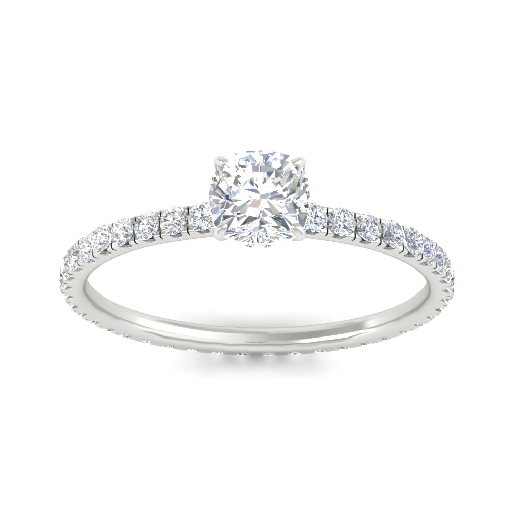 1.50 Ct. Hidden Halo Lab Diamond eternity Ring with 14K White Gold White Diamond