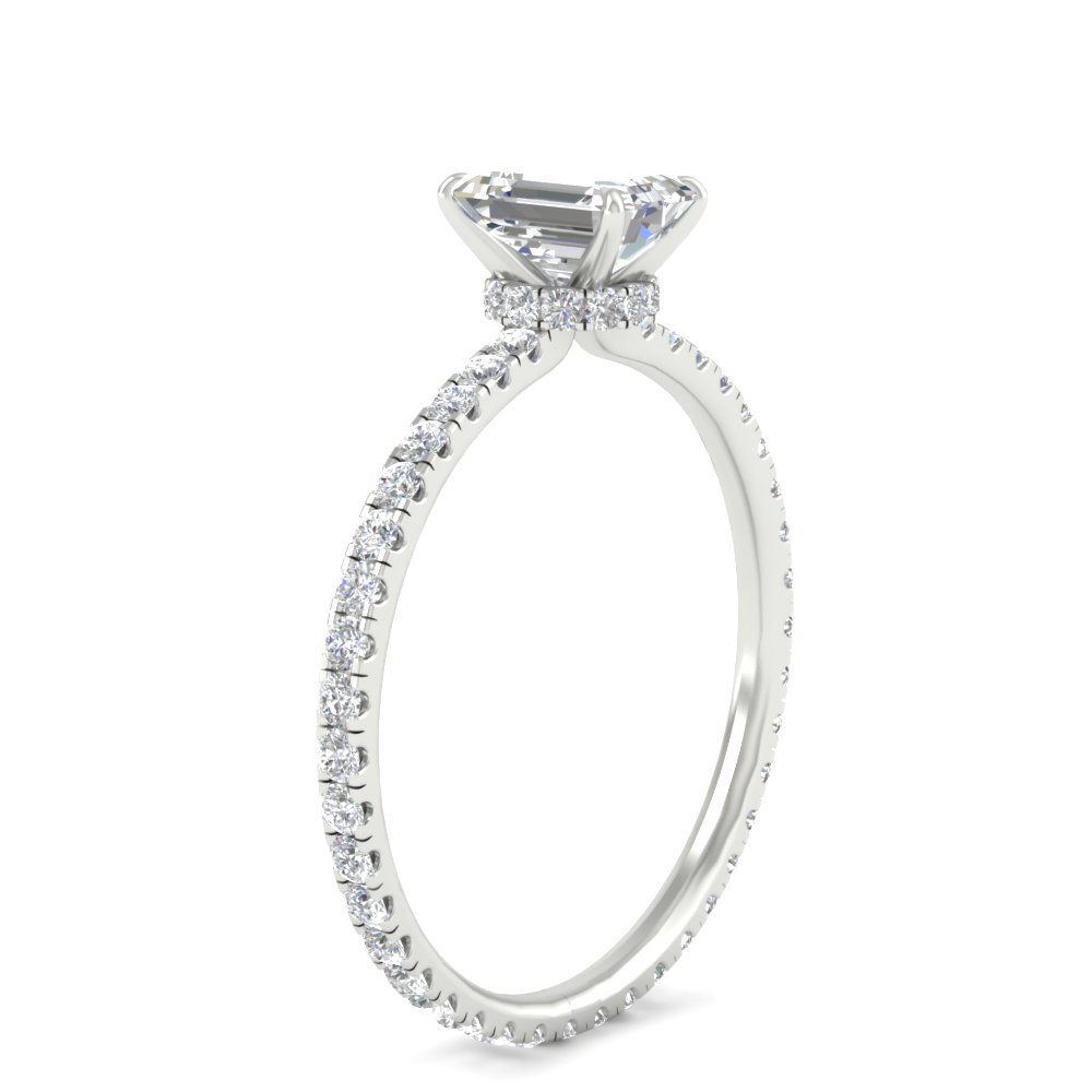 1.50 Carat Emerald Cut Lab Diamond Eternity Ring with 14K White Gold White Diamond