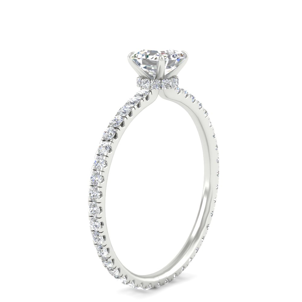 1.50 Ct. Asscher Cut Lab Diamond Engagement Ring with 14K White Gold White Diamond