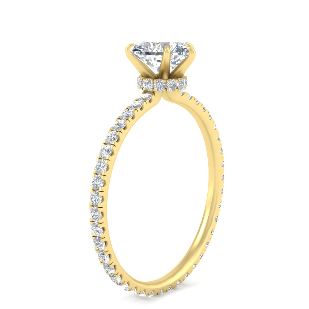 2 Ctw. Heart Shaped Lab Diamond Wedding Ring with 14K Yellow Gold White Diamond