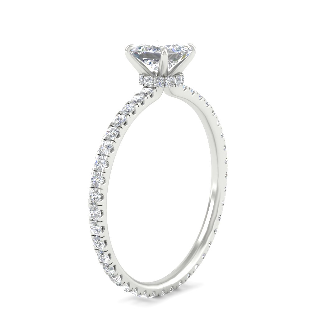 3 Carat Princess Cut Lab Diamond Full Eternity Ring with 14K White Gold White Diamond