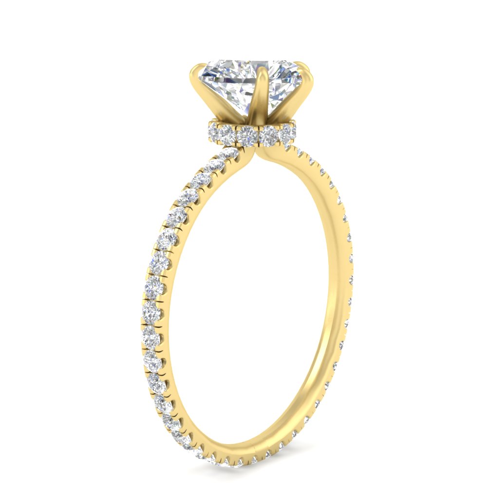 Heart Shaped Lab Diamond 3.50 Carat Ring with 14K Yellow Gold White Diamond