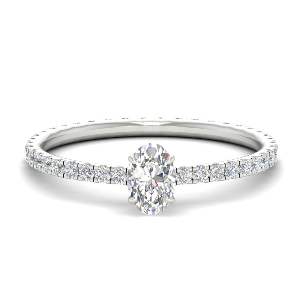 Oval Shaped Lab Diamond 1.50 Carat Eternity Ring with 14K White Gold White Diamond