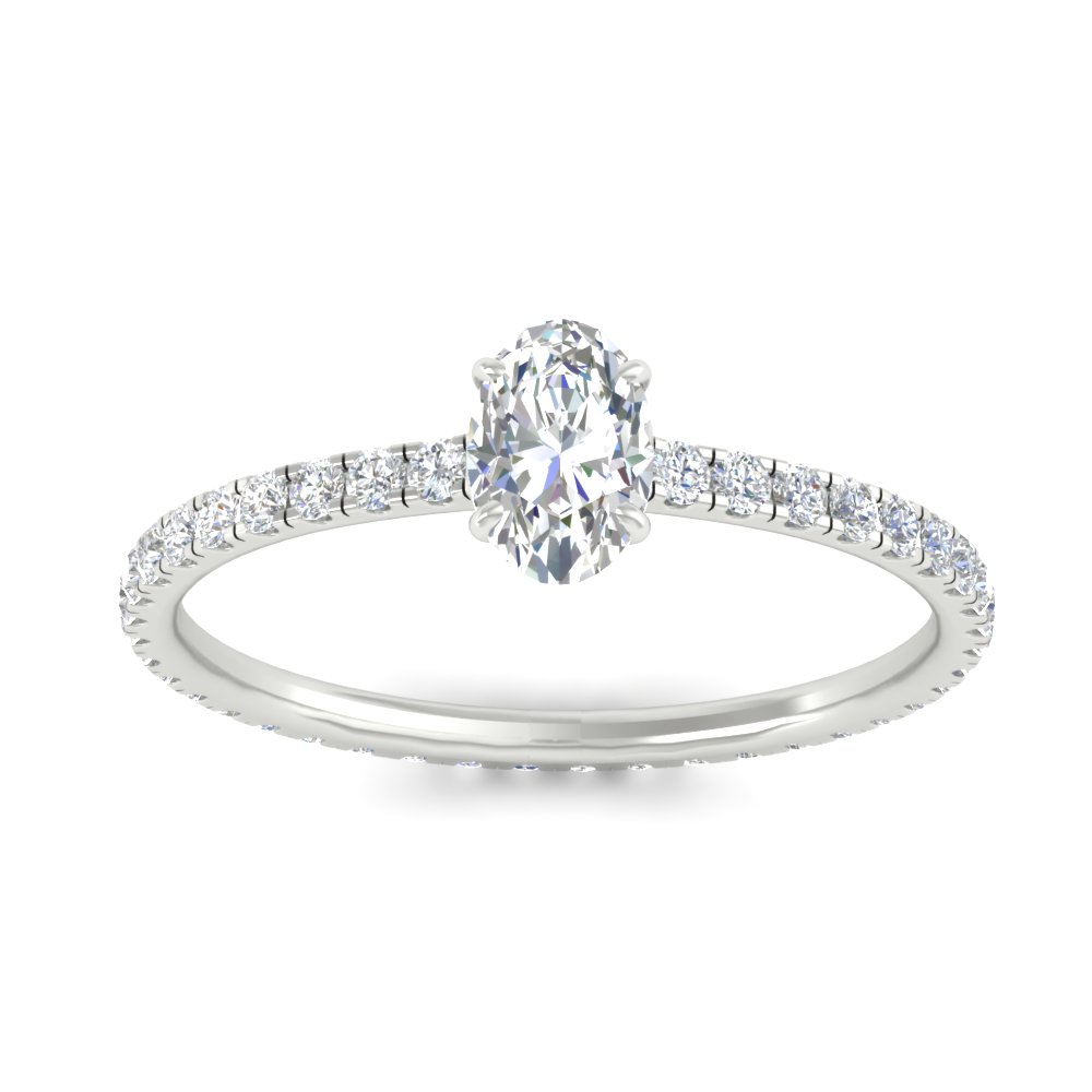 Oval Shaped Lab Diamond 1.50 Carat Eternity Ring with 14K White Gold White Diamond