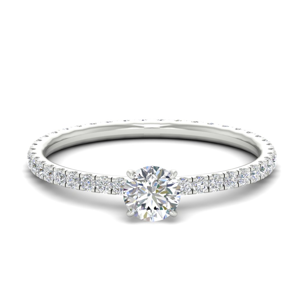 Round Cut Lab Diamond 1.50 Carat Full Eternity Ring with 14K White Gold White Diamond