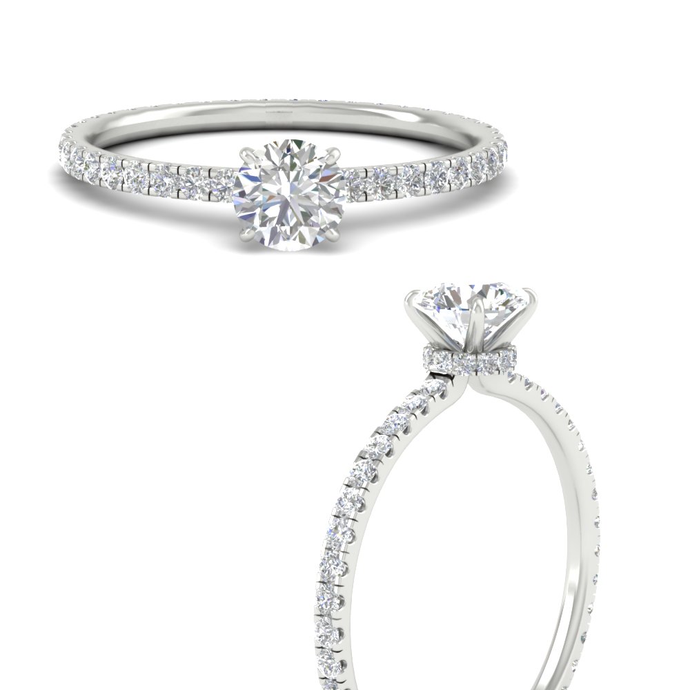 Round Cut Lab Diamond 1.50 Carat Full Eternity Ring with 14K White Gold White Diamond