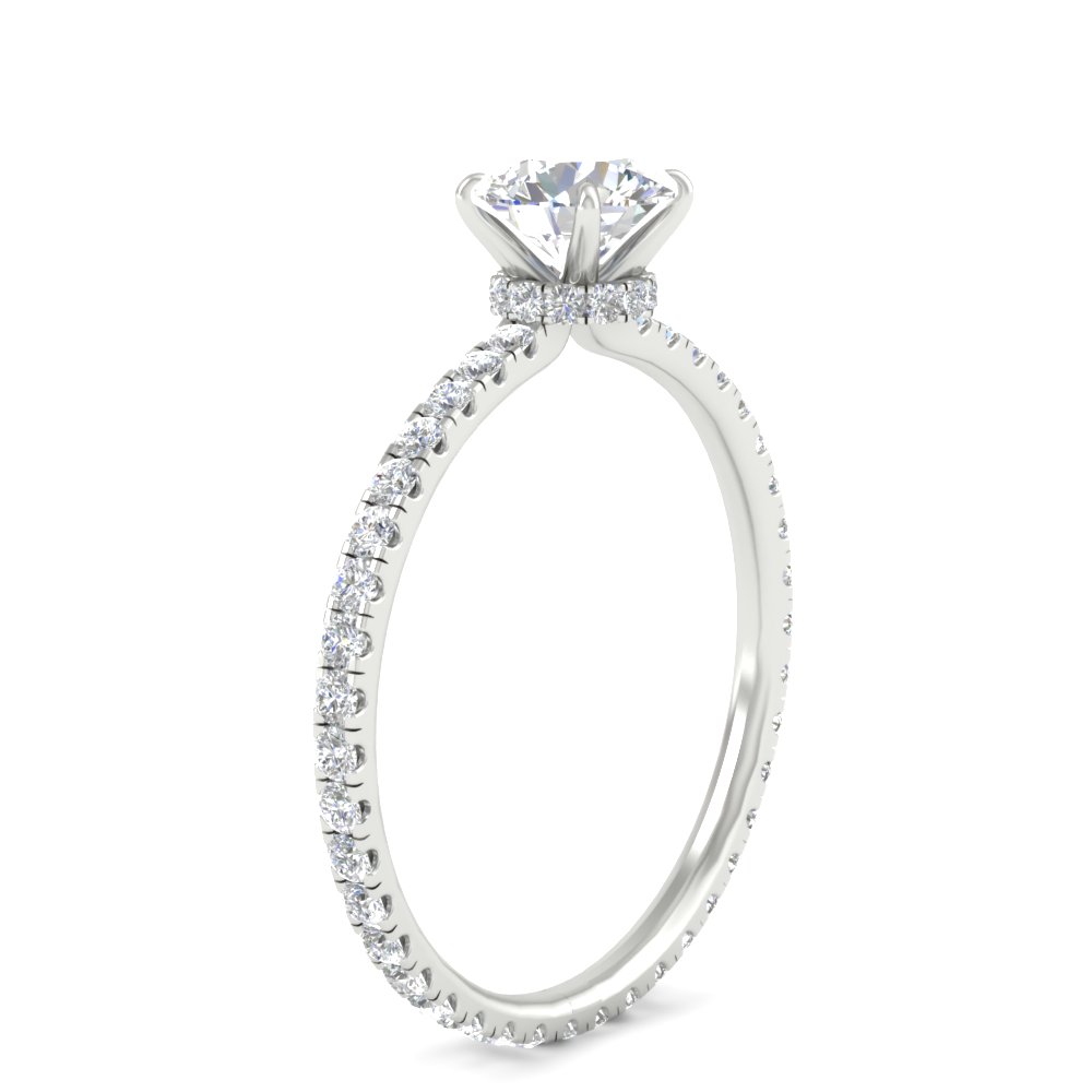 Round Cut Lab Diamond 3 Carat Eternity Ring with 14K White Gold White Diamond