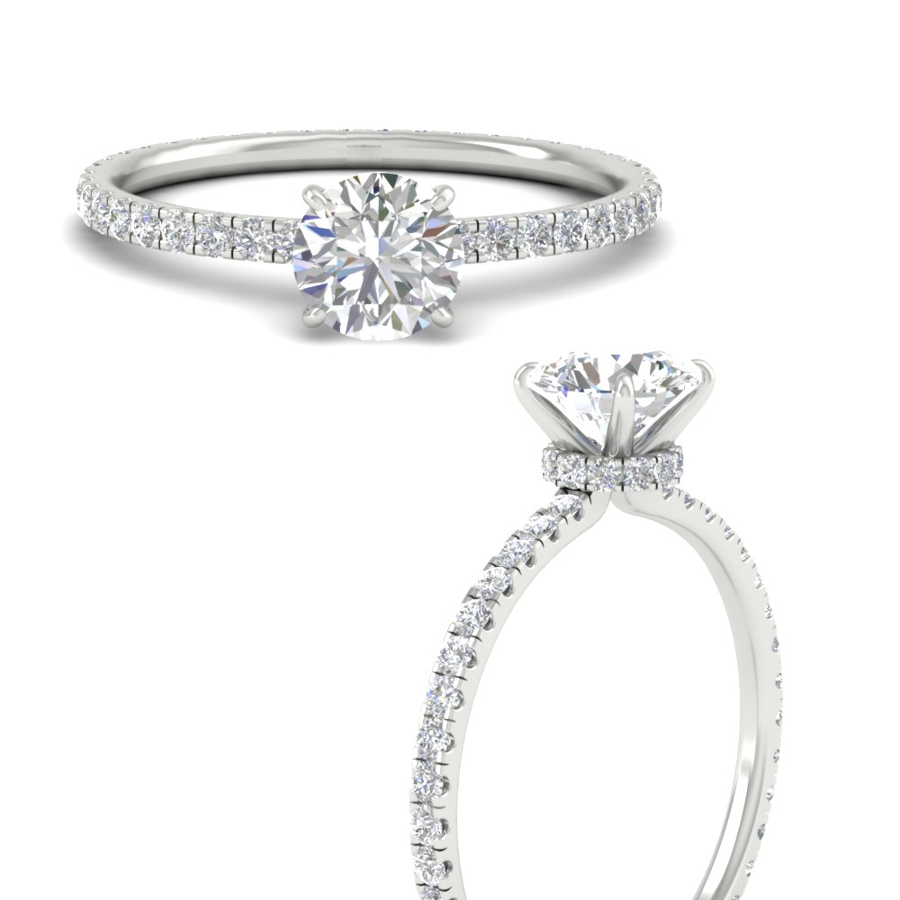 Round Cut Lab Diamond 3 Carat Eternity Ring with 14K White Gold White Diamond