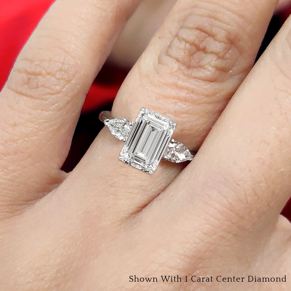 Natural 3.00 Ct Emerald Cut 3-Stone Diamond Engagement Ring J VS2 GIA  Platinum | eBay
