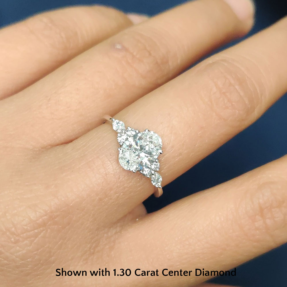 1.50 carat oval shaped tapered diamond ring-in-FD9288OVR-NL-WG