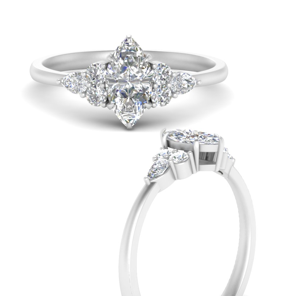 Pear Accented Marquise Cut Lab Diamond Ring In 950 Platinum ...