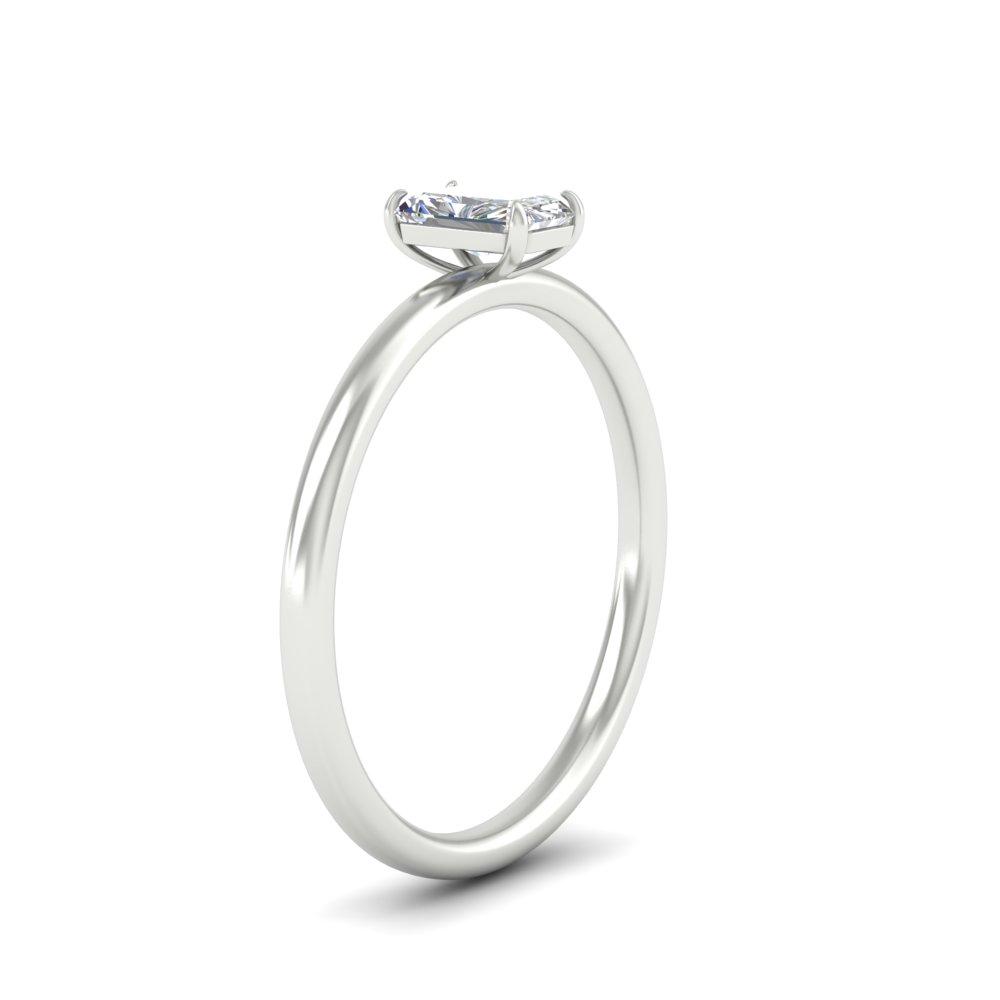 0.75 Carat Radiant Diamond Ring For Her with 14K White Gold White Diamond