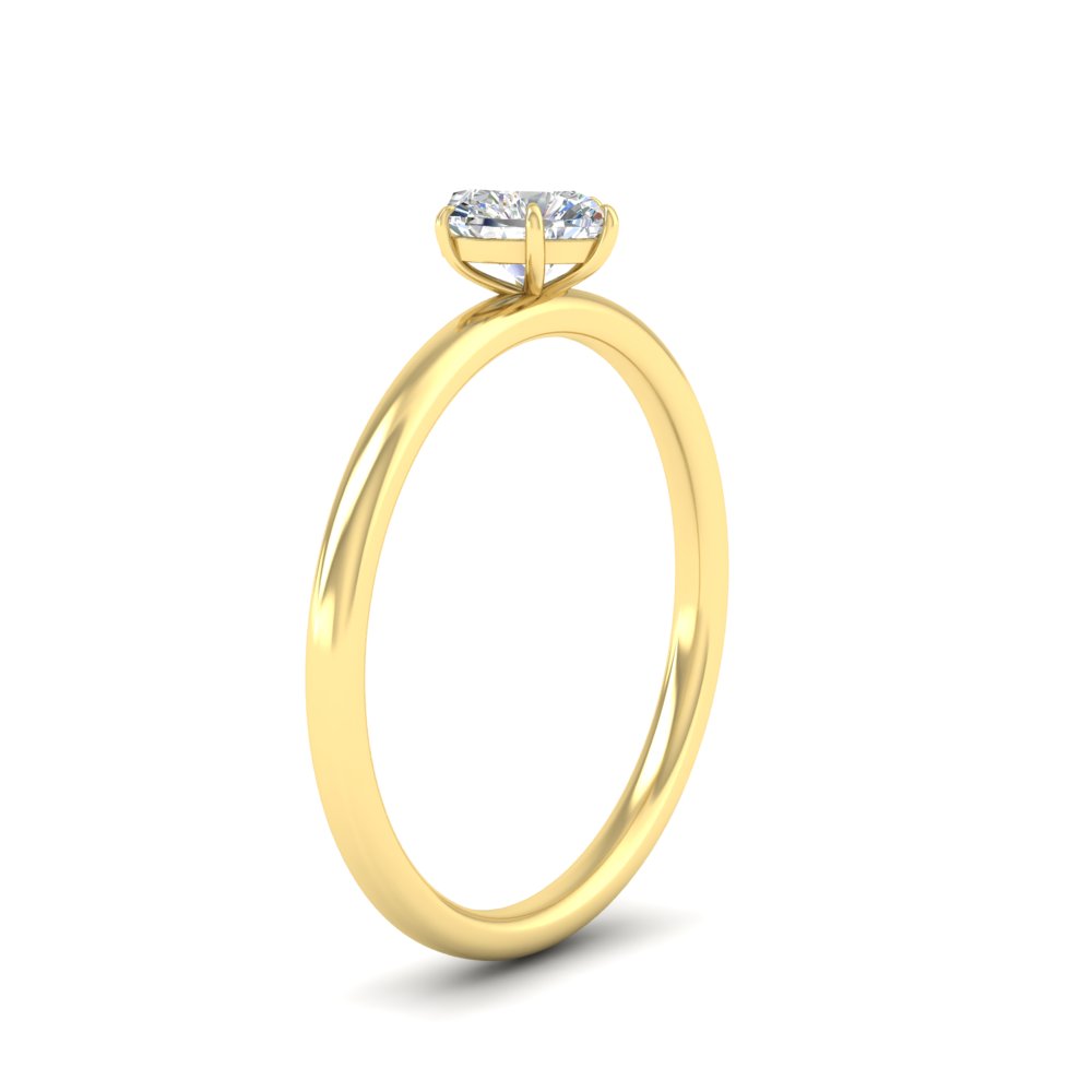 1 Carat Heart Cut Single Stone Ring with 14K Yellow Gold White Diamond
