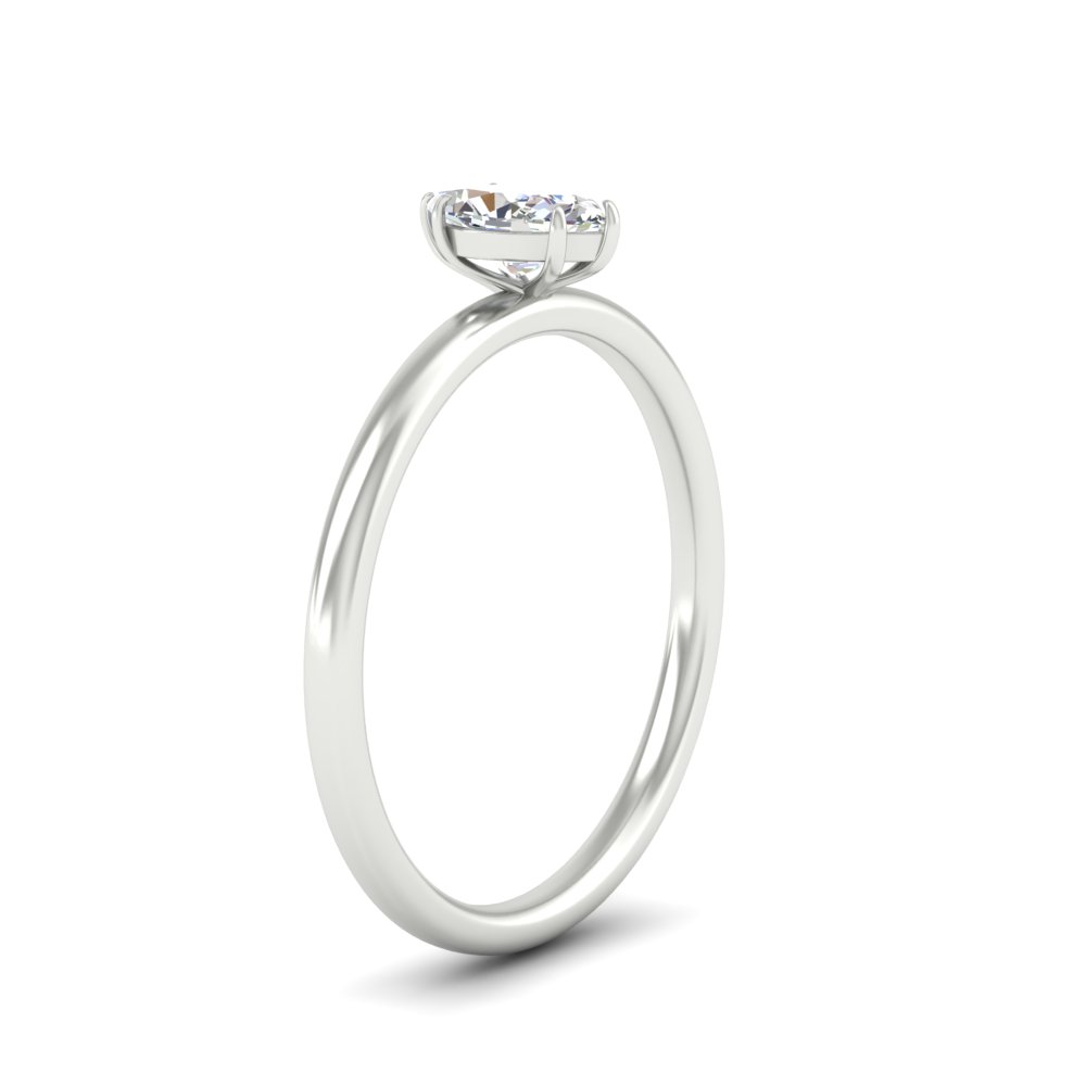 1 Carat Marquise Comfort Fit Solitaire Ring with 14K White Gold White Diamond