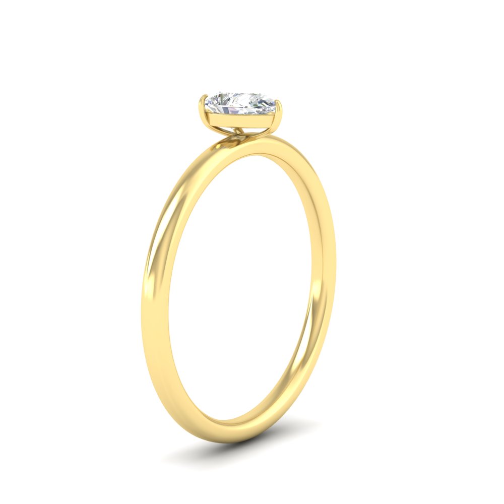 1 Carat Pear Shaped Solitaire Engagement Ring with 14K Yellow Gold White Diamond