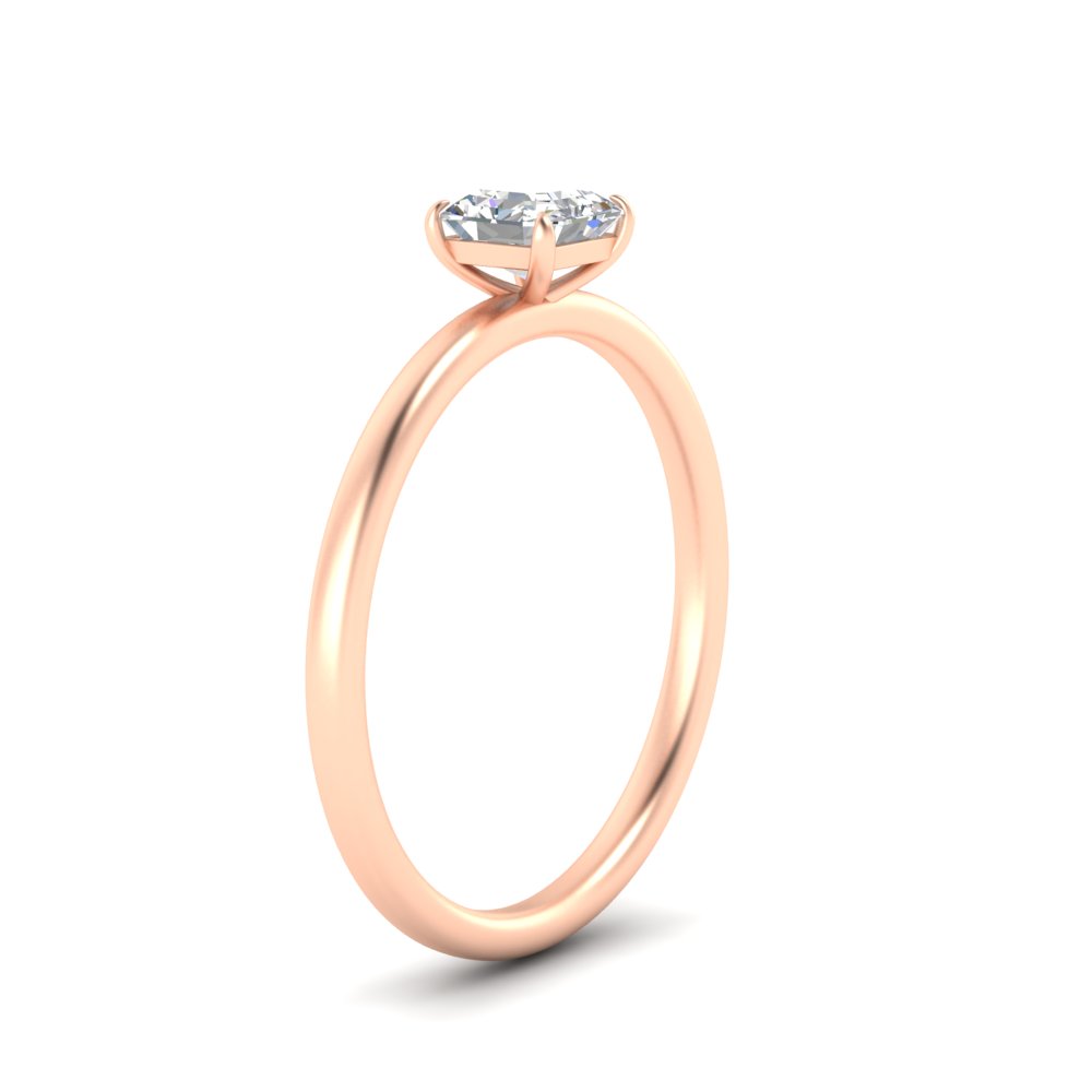 1.50 Carat Elegant Asscher Lab Diamond Solitaire Ring with 14K Rose Gold White Diamond