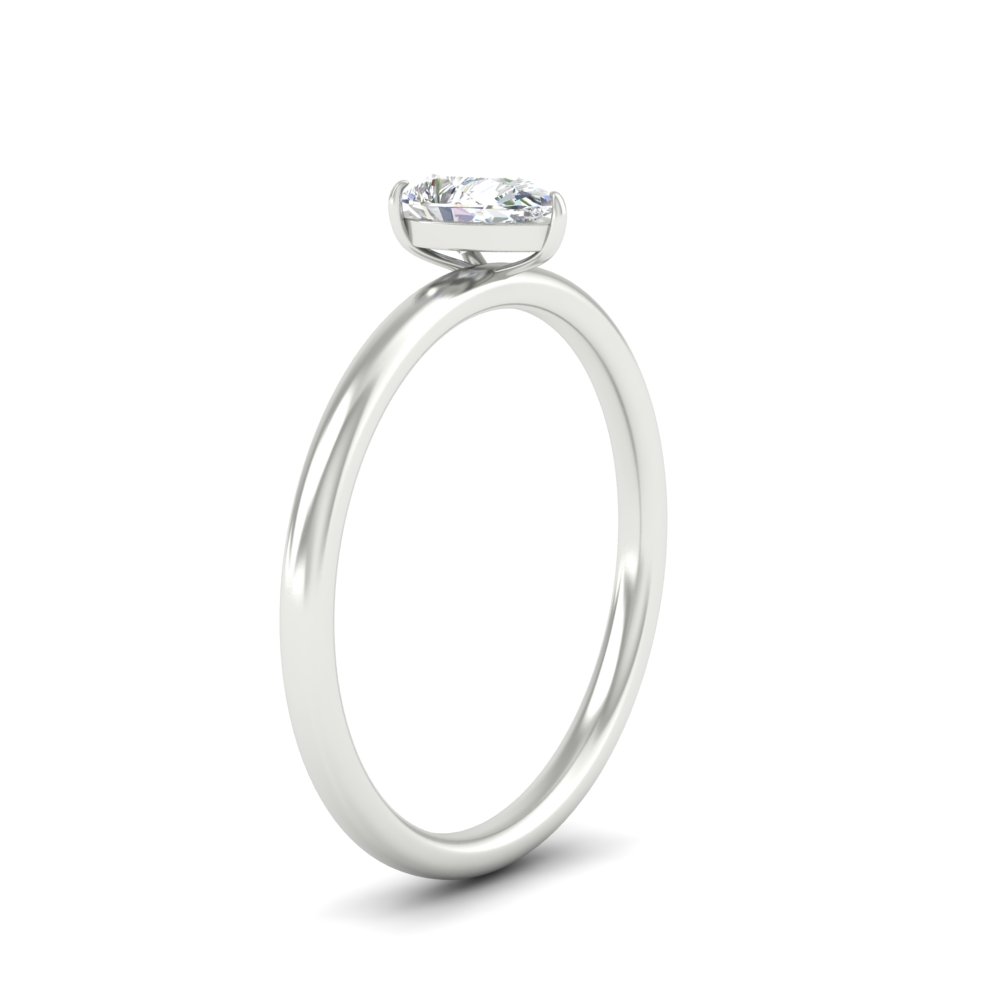 2 Carat Beautiful Pear Shaped Lab Diamond Solitaire Ring with 14K White Gold White Diamond