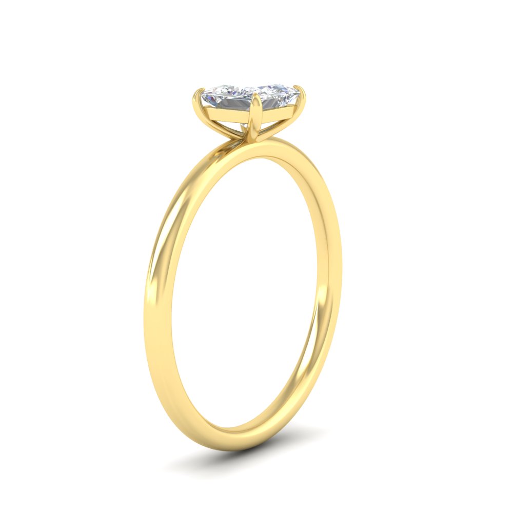 2 Carat Beautiful Princess Cut Lab Diamond Solitaire Ring with 14K Yellow Gold White Diamond