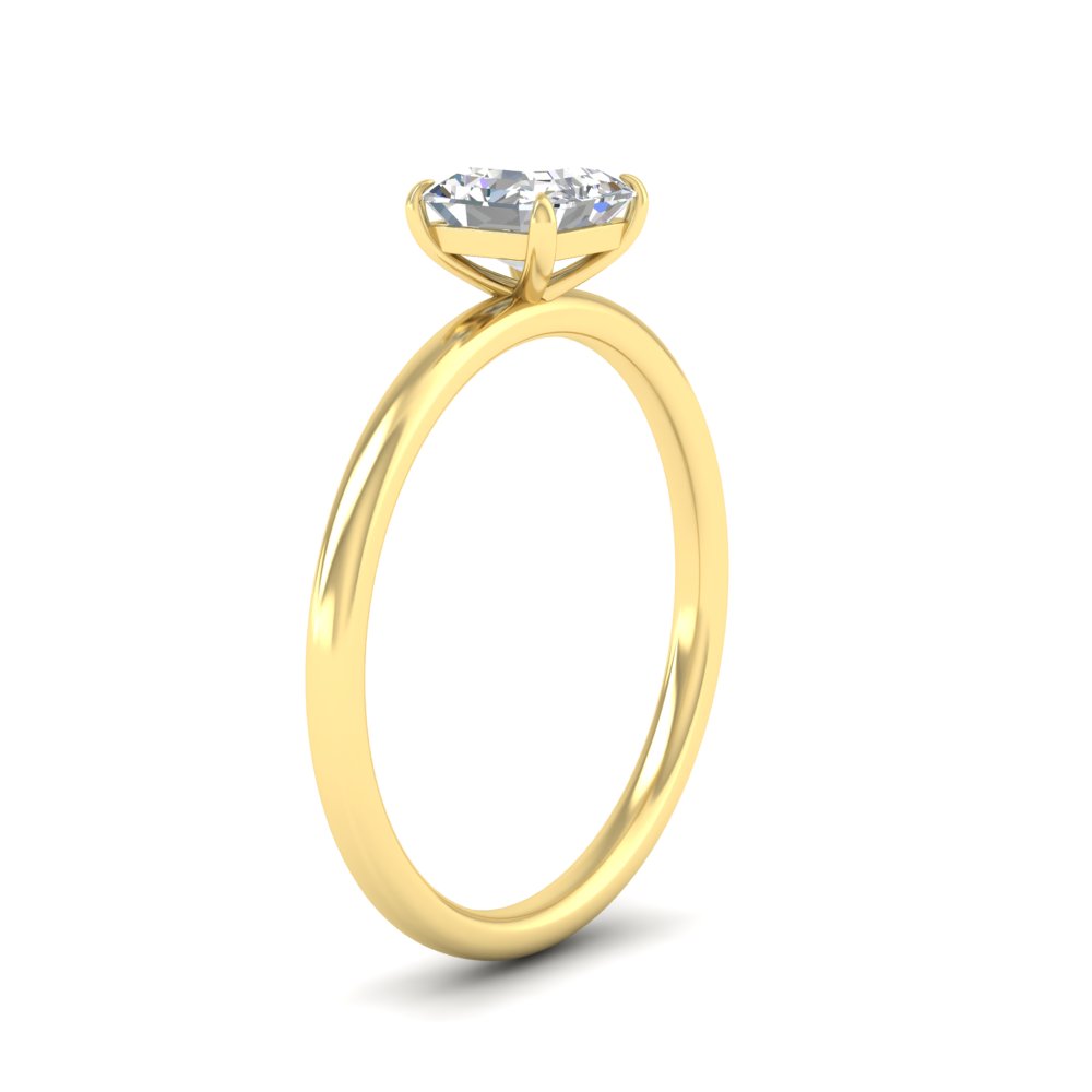 3 Carat Preset Asscher Lab Diamond Solitare Ring with 14K Yellow Gold White Diamond