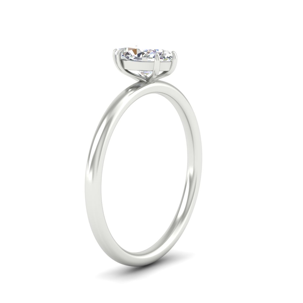 Marquise Lab Diamond 2 Carat Anniversary Ring with 14K White Gold White Diamond