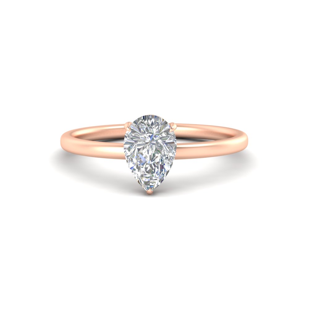 Pear Shaped 1.50 Carat Lab Diamond Engagement Ring with 14K Rose Gold White Diamond
