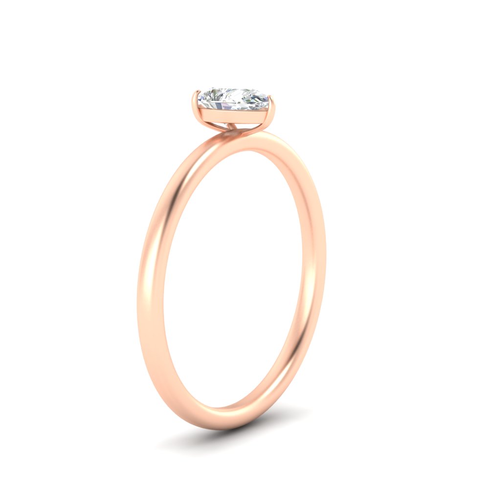 Pear Shaped 1.50 Carat Lab Diamond Engagement Ring with 14K Rose Gold White Diamond