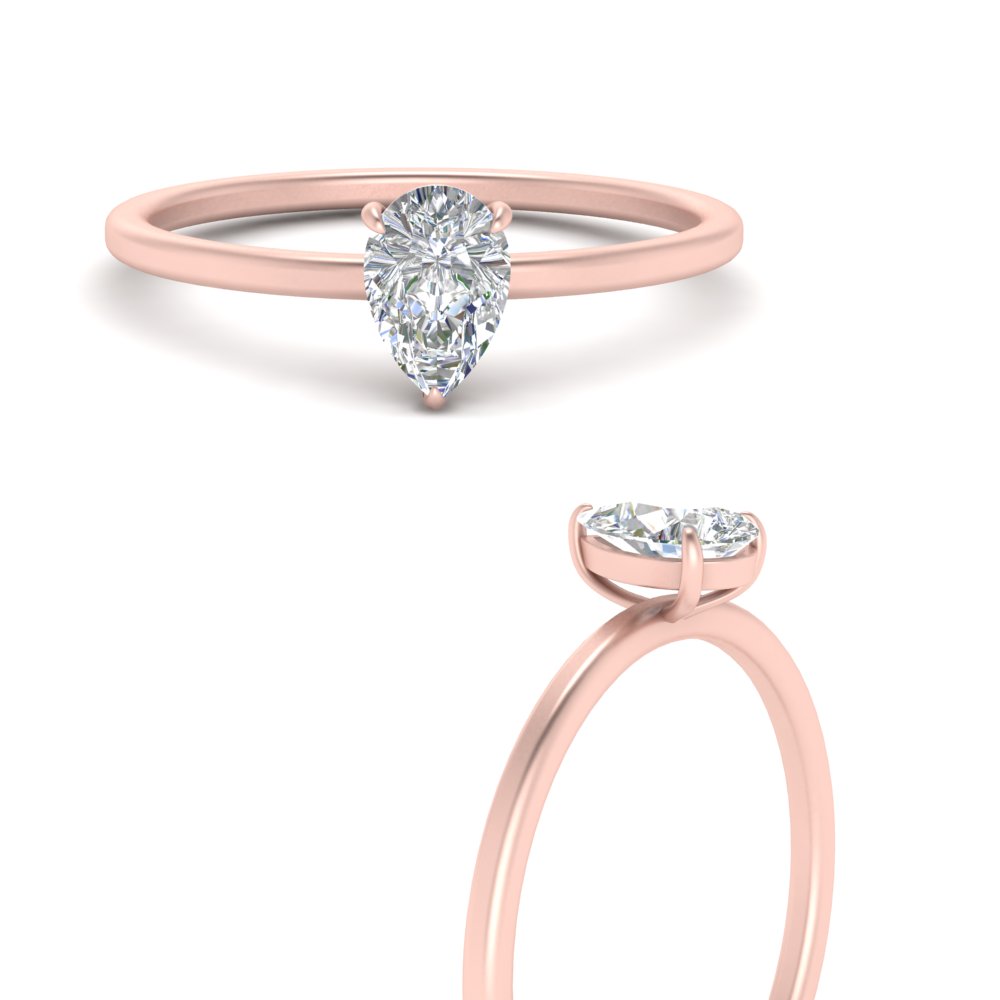 pear shaped thin classic solitaire engagement ring in FD9358PERANGLE3 NL RG