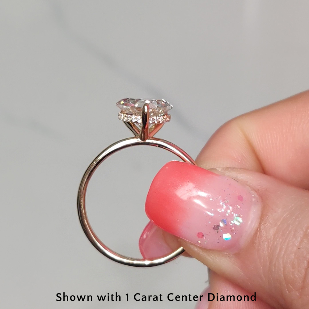 Engagement Halo 1 Ct Heart Diamond Ring for Women with 14K Yellow Gold White Diamond