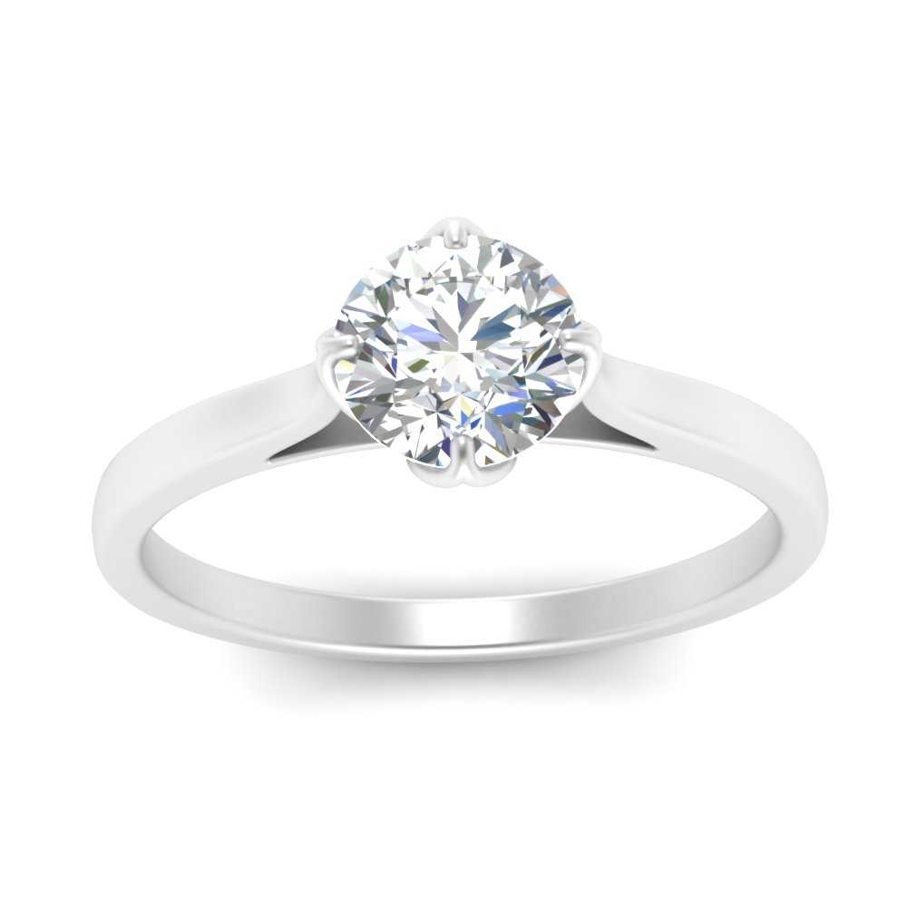 Compass Point Round Diamond Solitaire Ring In 950 Platinum ...